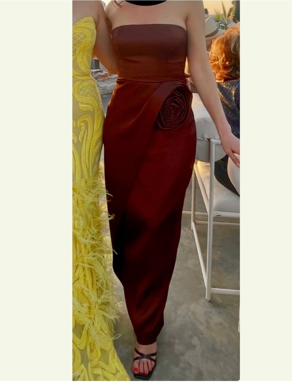 Ronny Kobo Pradova Strapless Dress in Chocolate Brown